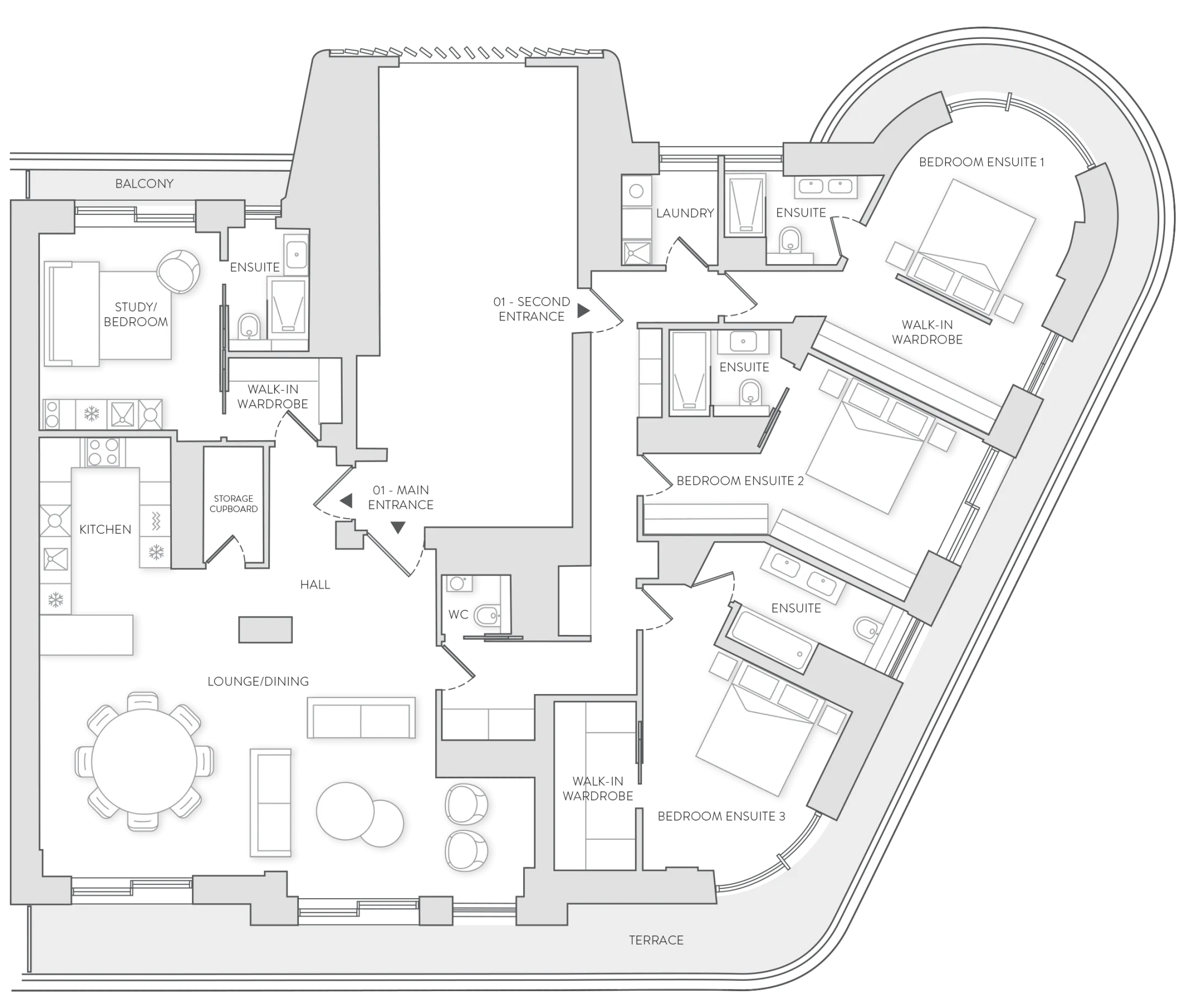 Four Bedroom example floorplan