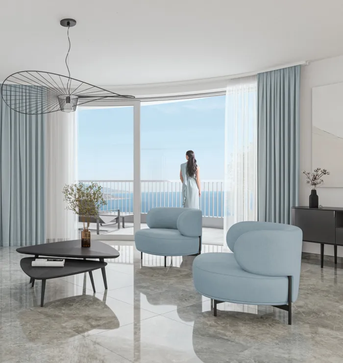 Le Schuylkil Monaco Apartment CGI Woman